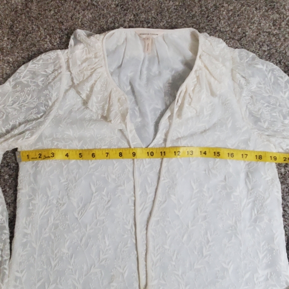 Rebecca Taylor Textured Vines Silk Blouse –‎ Style No. 5490263 - Picture 5 of 10